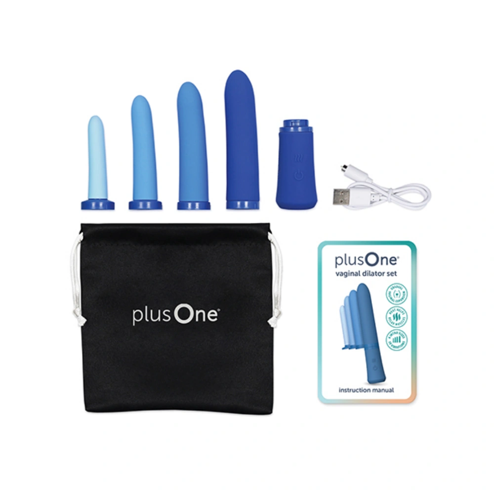 plusone vaginal dilator set 4 pcs silicone dildo fast charge