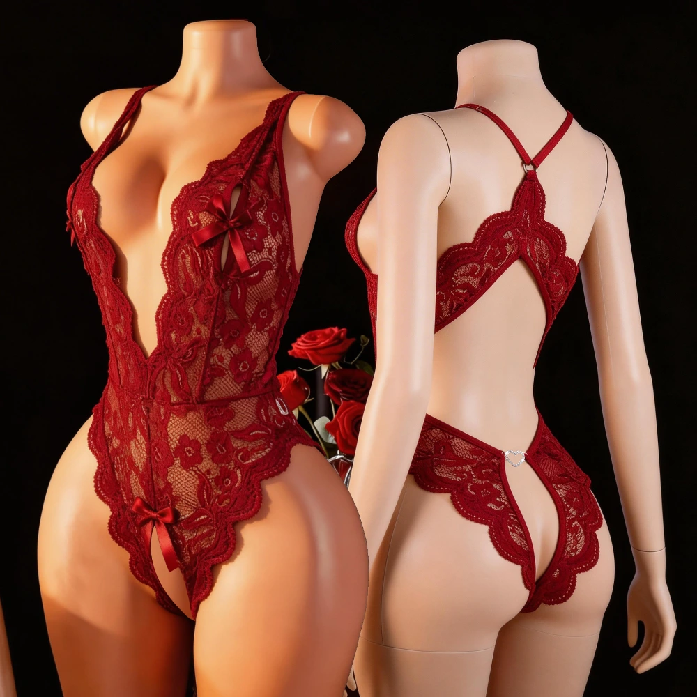 stretch lace open crotch nightwear venusfun
