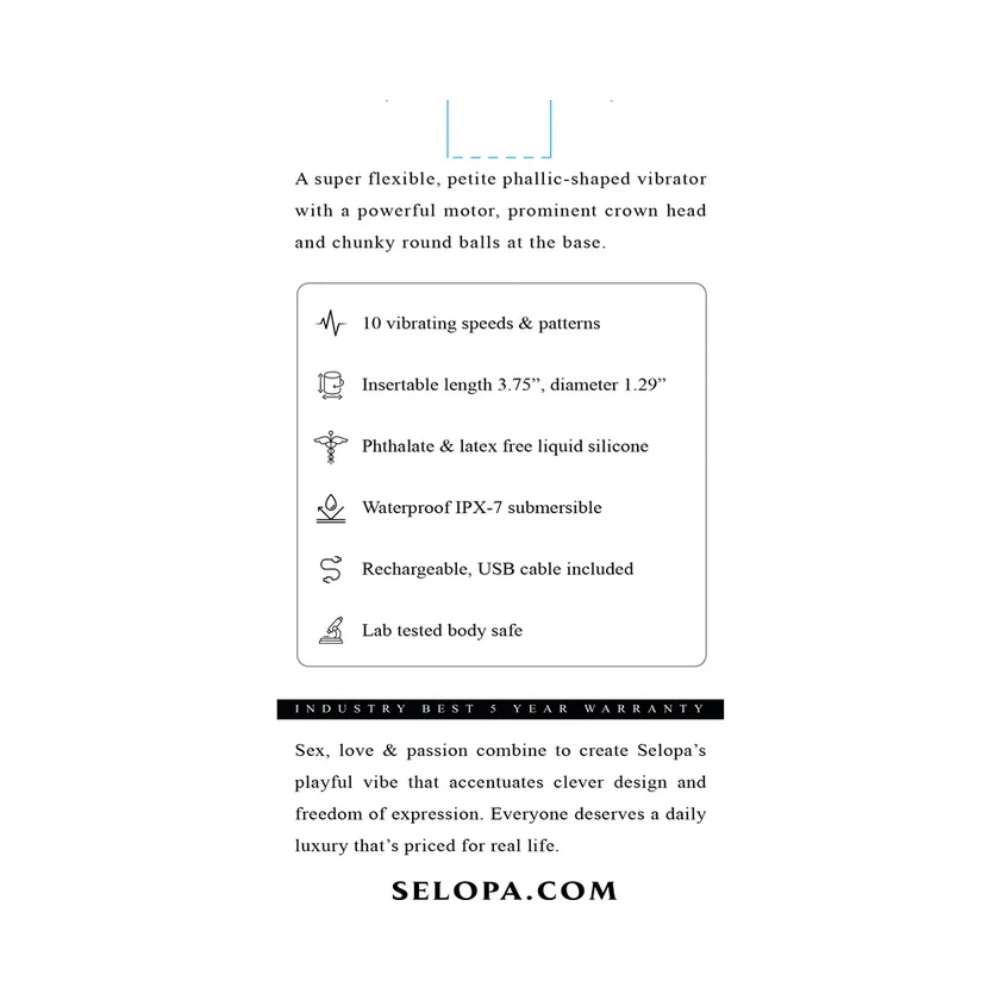 selopa a bit nutty floppy phallic mini vibrator waterproof