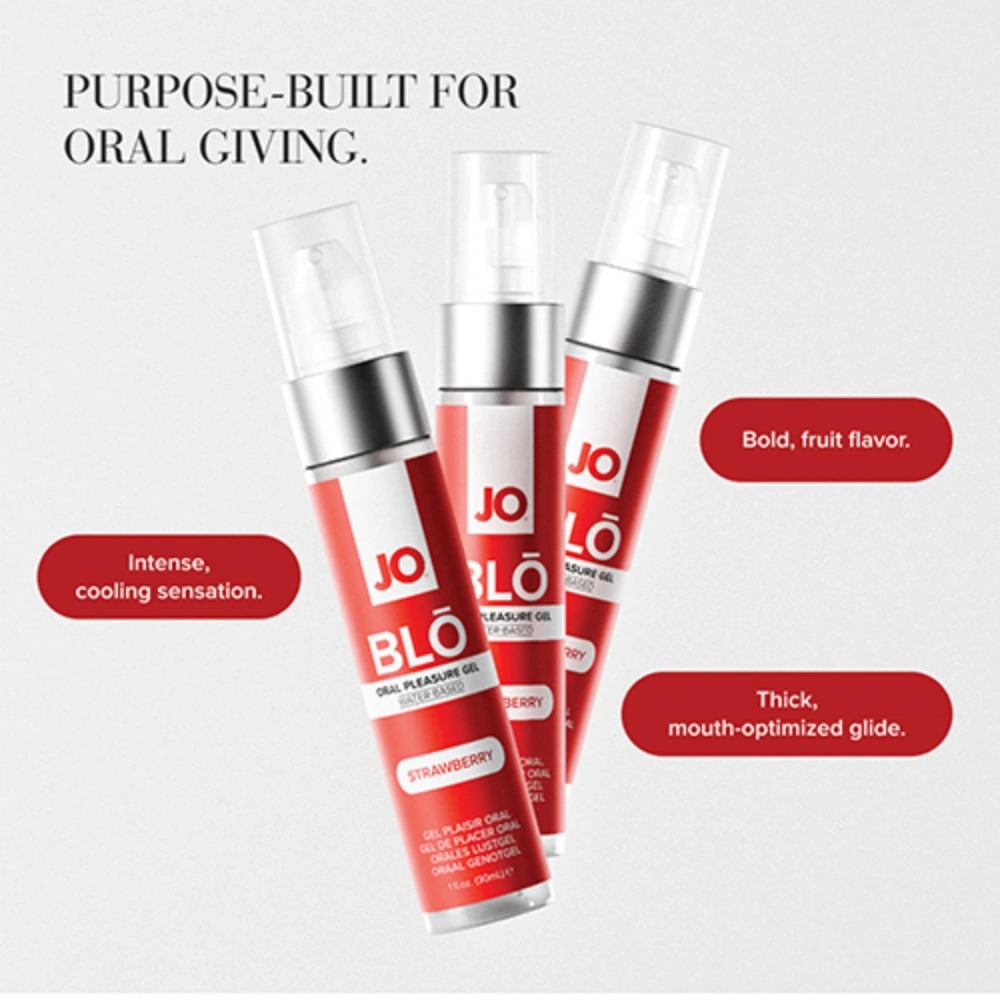 jo blo pleasure gel strawberry blowjob lubricant easy use