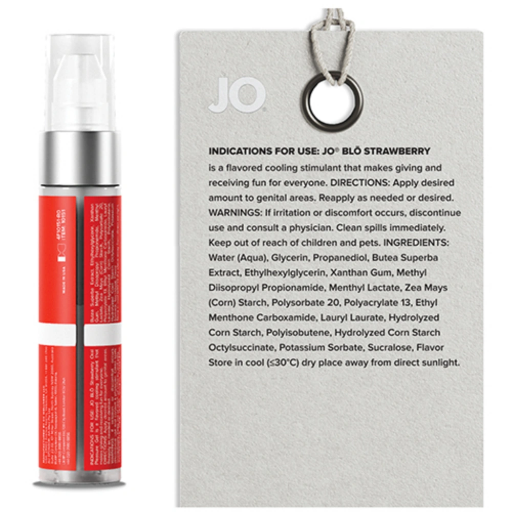 jo blo pleasure gel strawberry blowjob lubricant water based