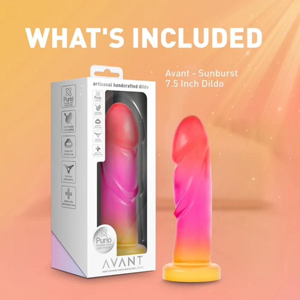 blush avant sunburst silicone flexible dildo with suction cup