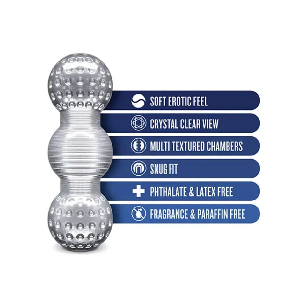 blush rize feelz clear multi textured chambers masturbator