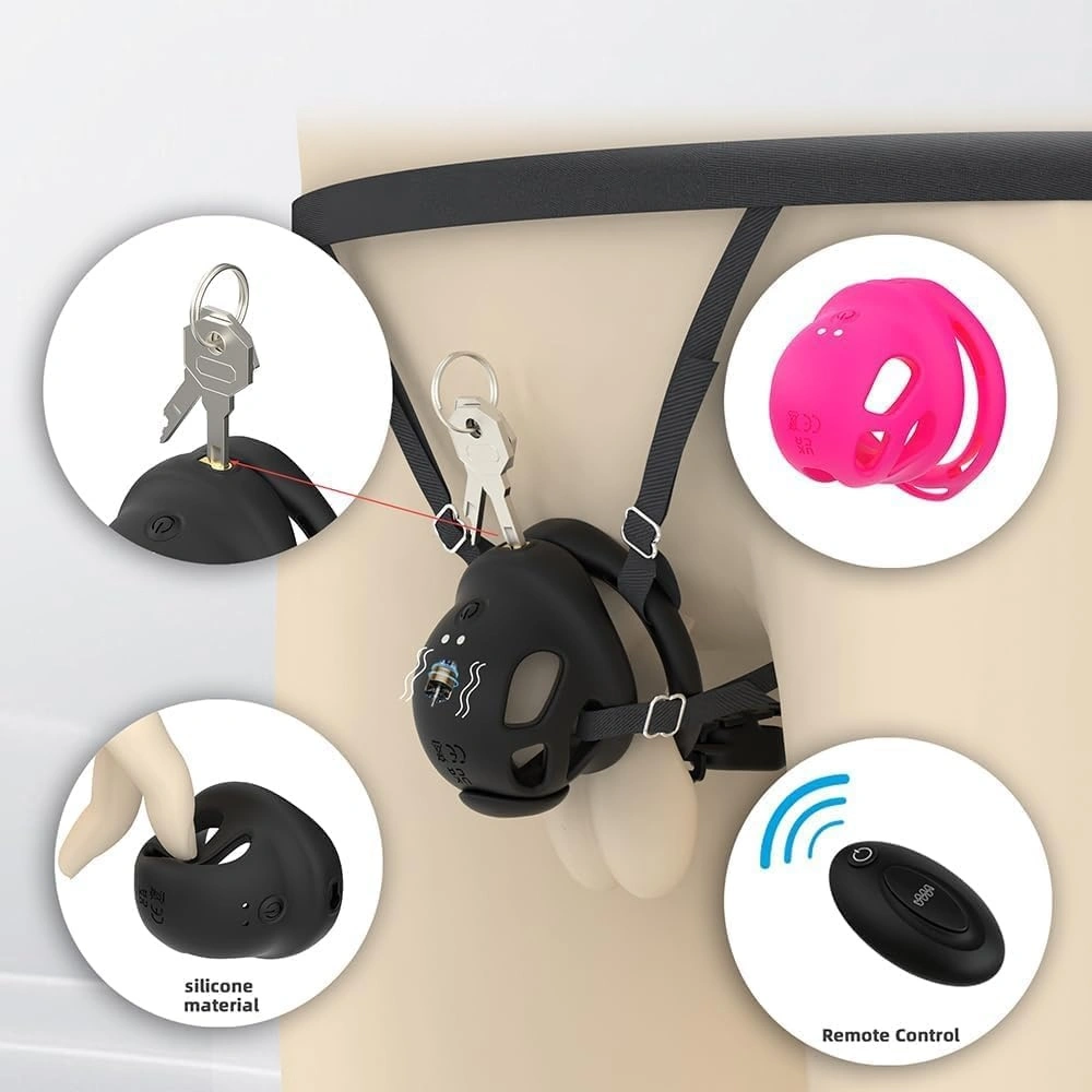 male chastity cage remote control set