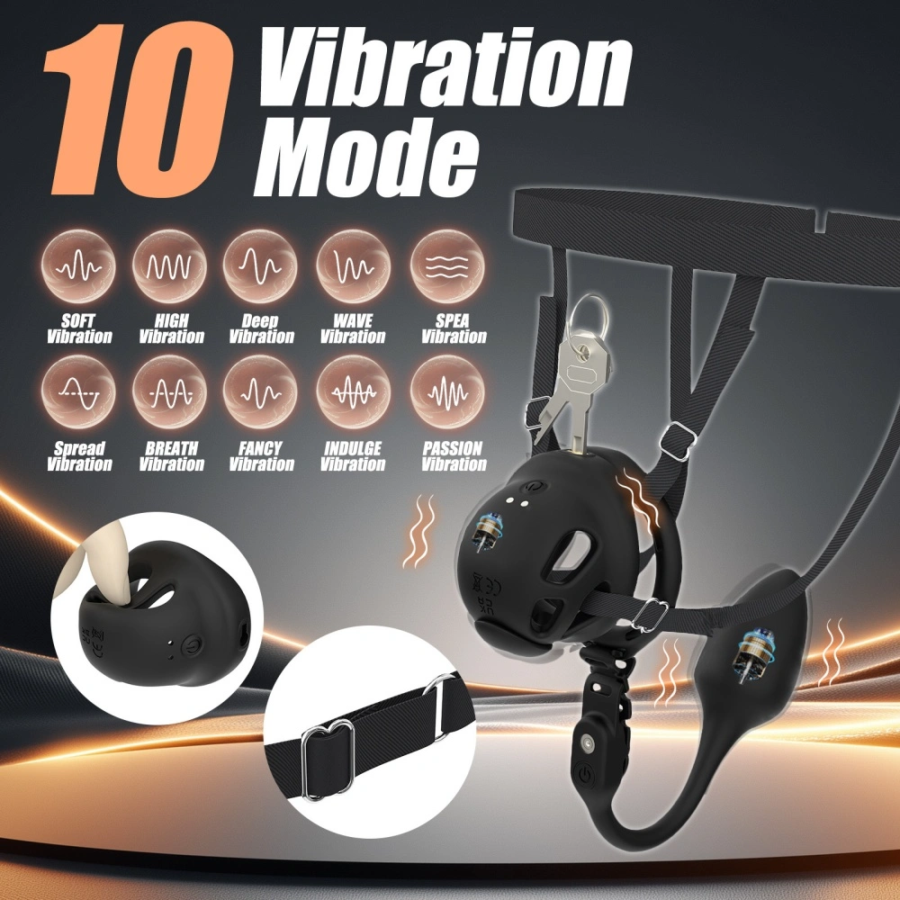 vibrating male chastity cage remote control set