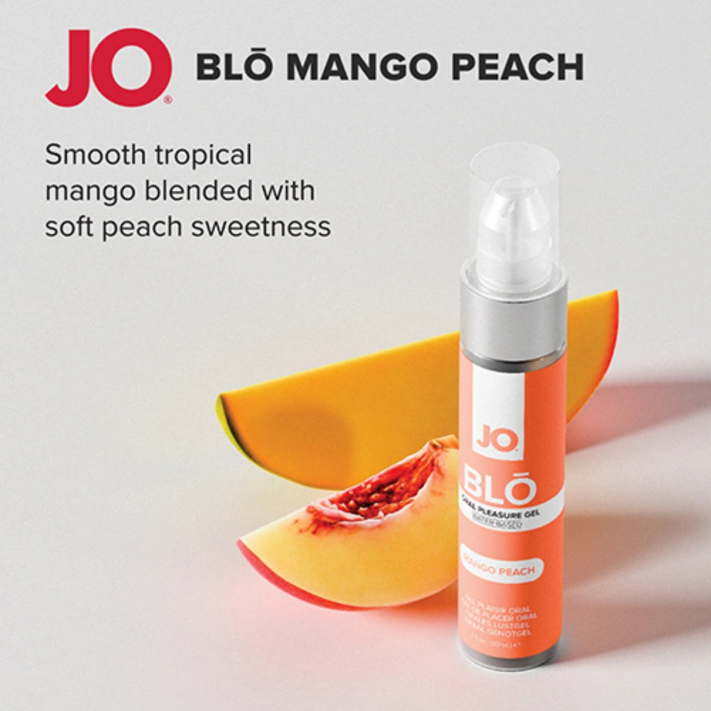 JO Blo Pleasure Gel Mango Peach Natural Lubricant 1 oz Lube For Blowjob