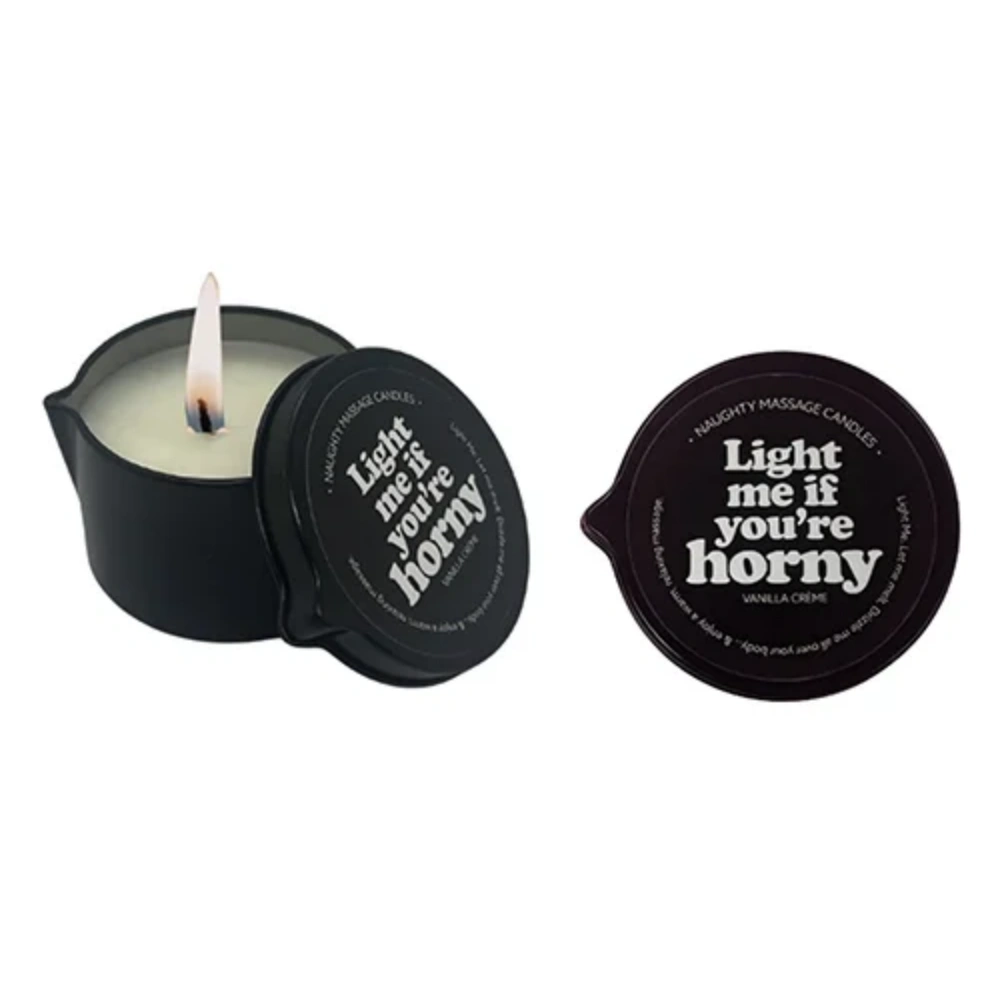 Kama Sutra Light Me if You're Horny Tin Massage Candle w/Pour Spout Mini Massage Candle
