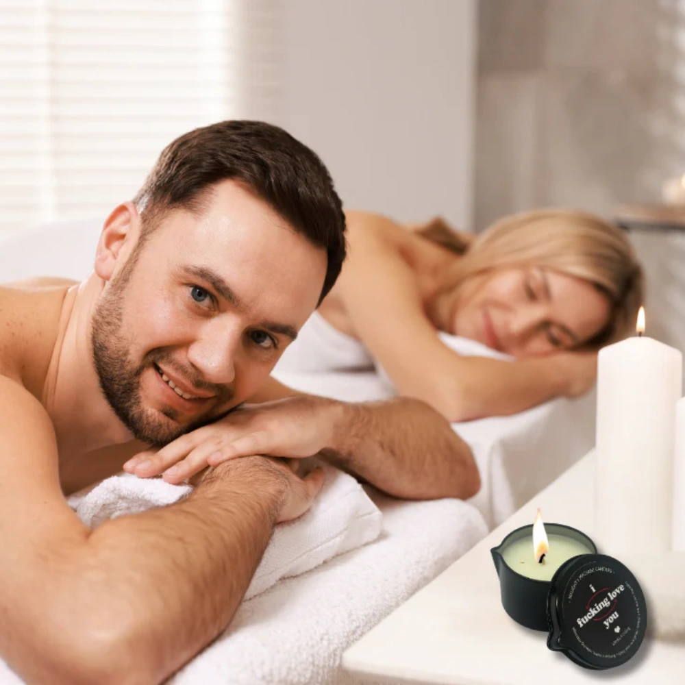 Kama Sutra I Fucking Love You Tin Massage Candle w/Pour Spout - 2 oz Vanilla Creme