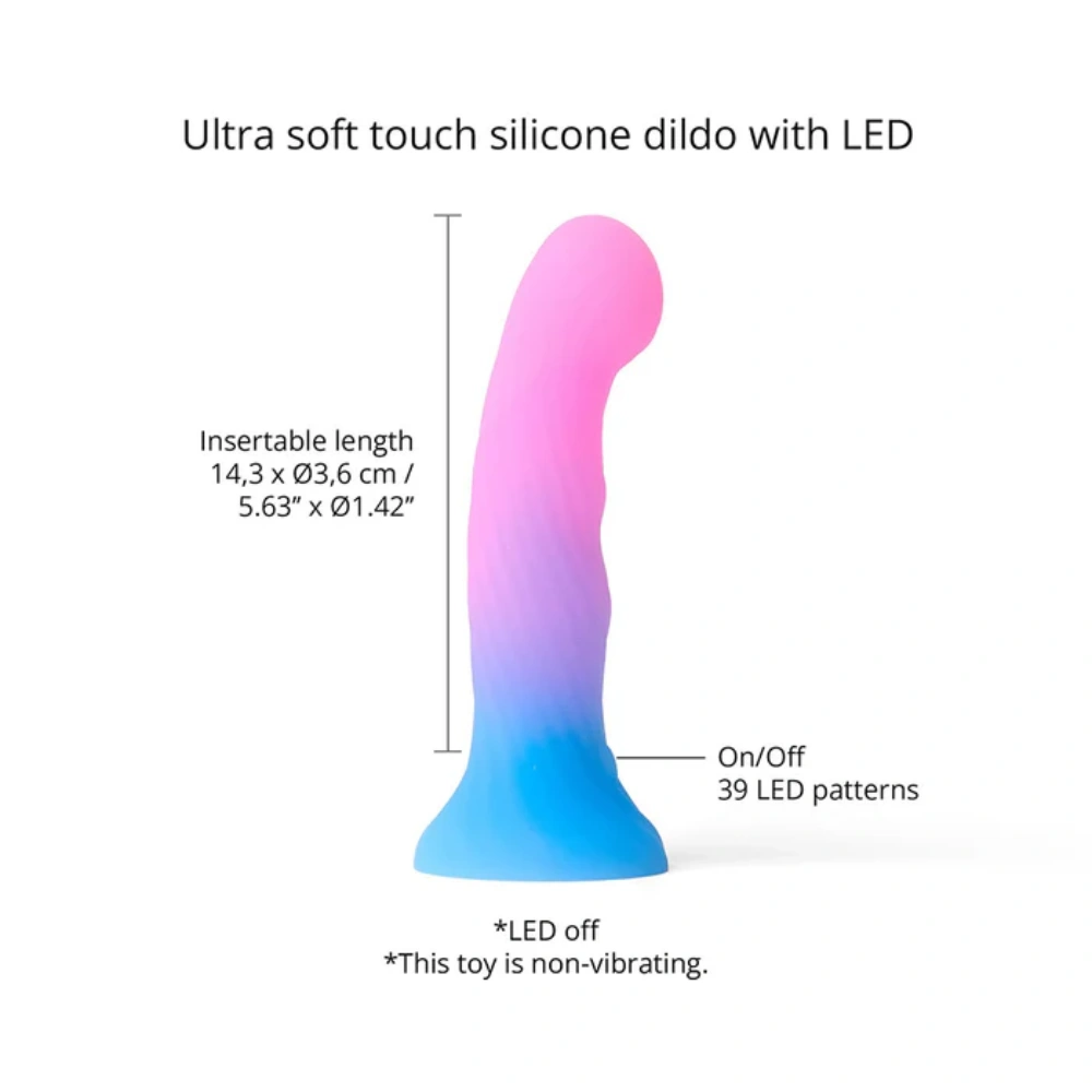 led color changing dildo candy loop flexible silicone adult toy ipx7