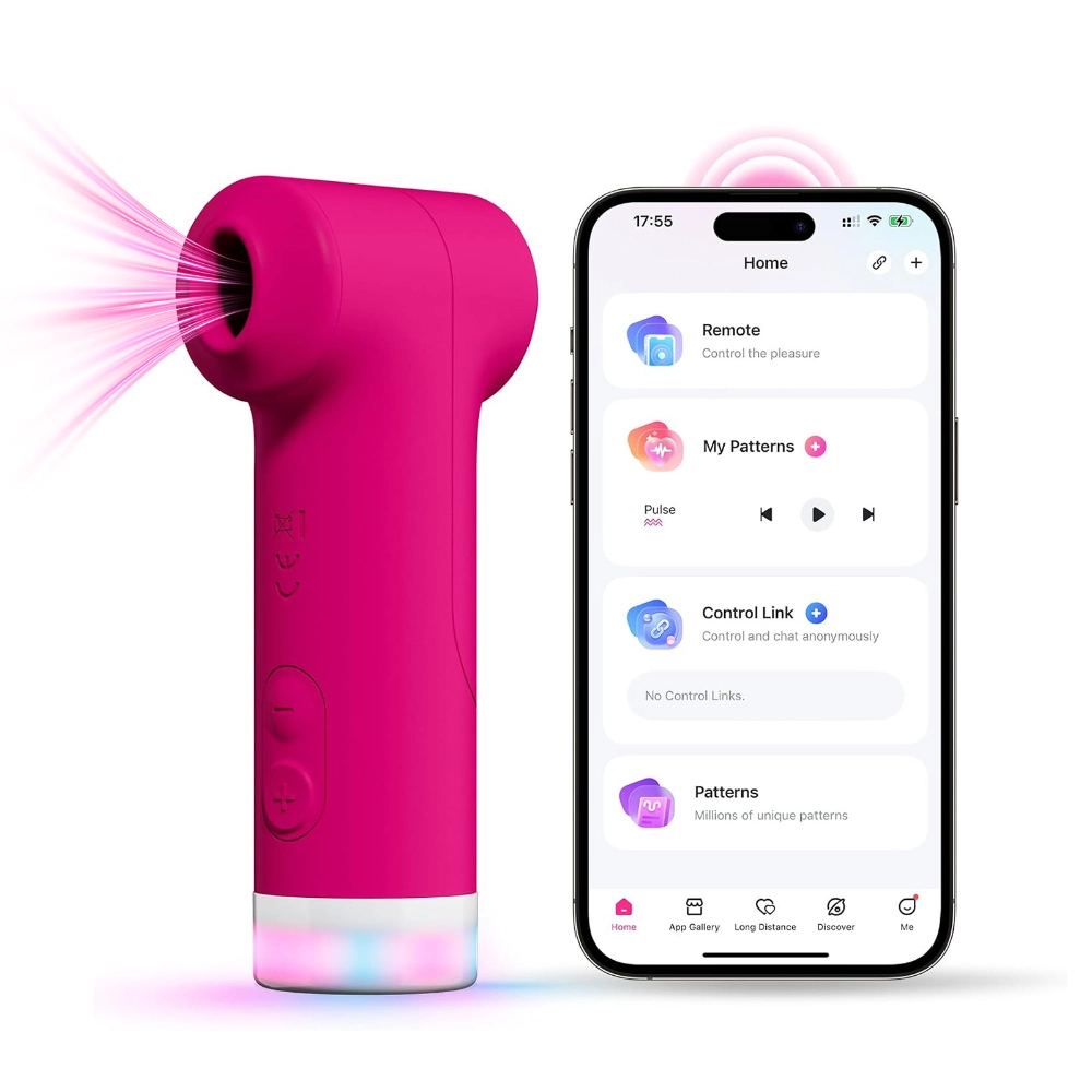 Lovense Fizz App Controlled Dual Head Clitoral Vibrator with Suction and Tapping for Women