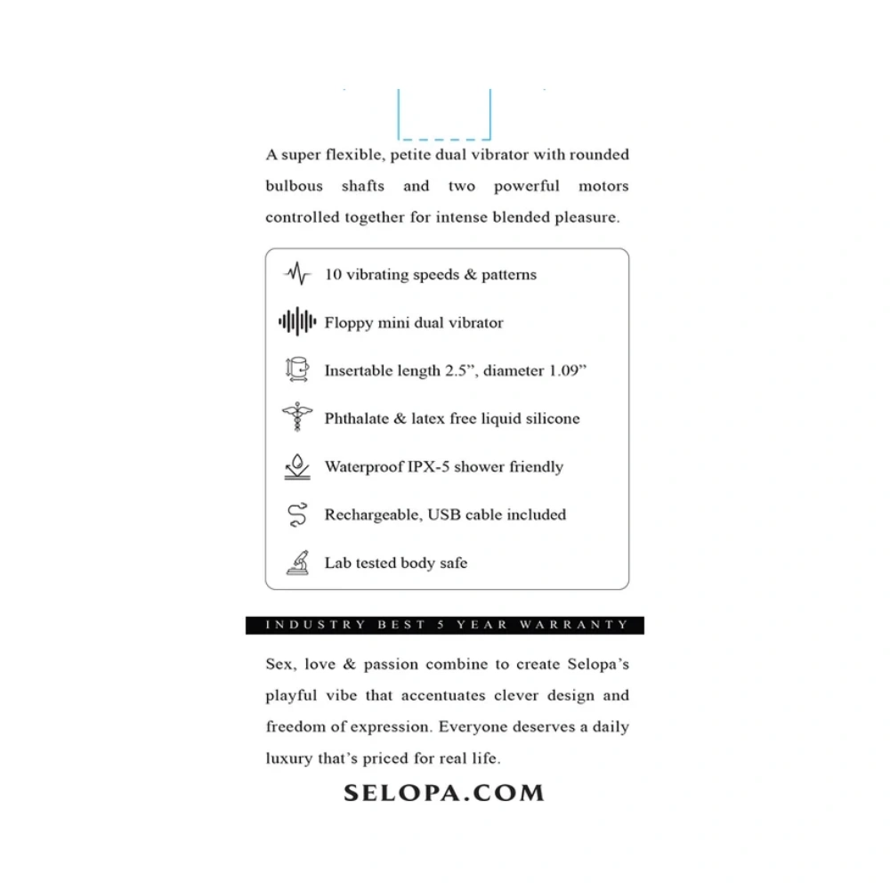 selopa my buddy floppy mini dual vibrator waterproof