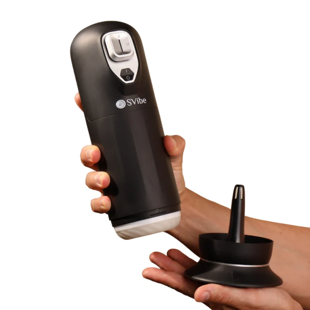 SVibe Ikon Jet Masturbator Men Rechargeable Heating Thrusting Stroker for Intense Orgasms