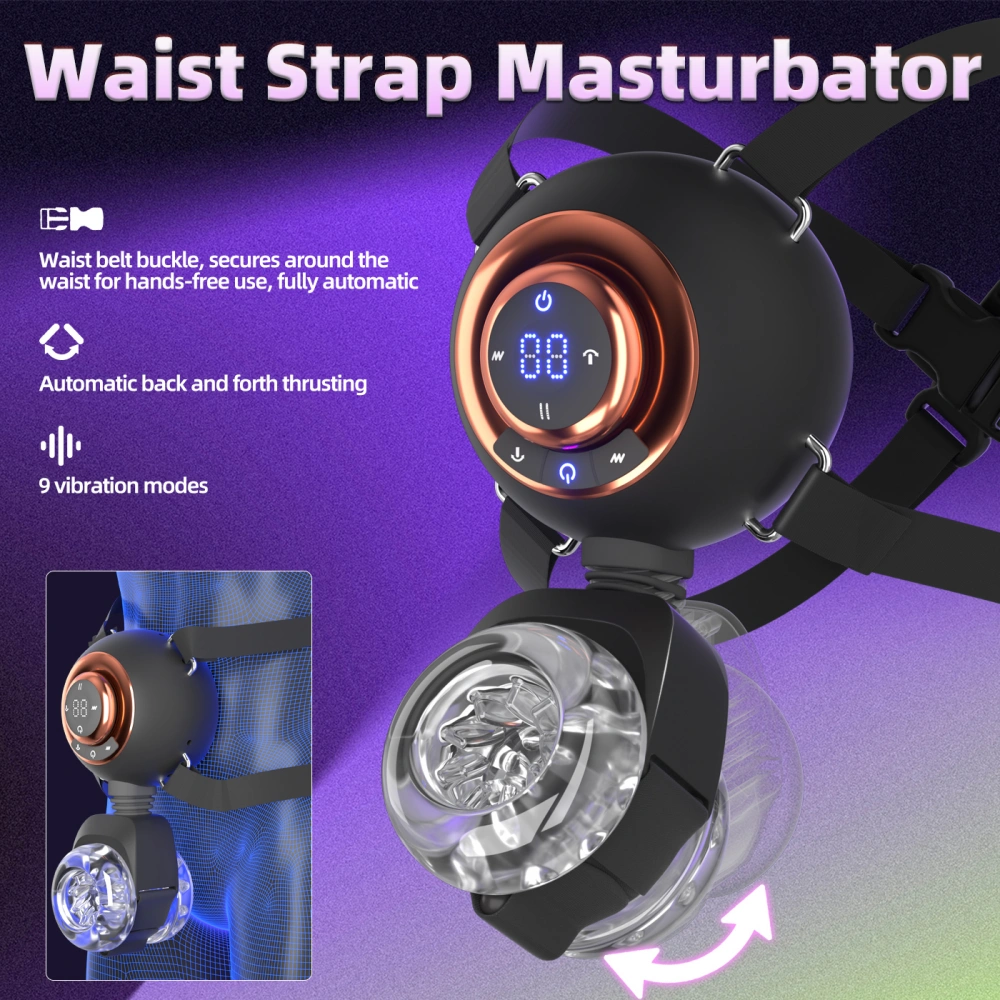 Venusfun Upgrade Wearable Belt Automatic Male Masturbator with adjustable harness and textured TPE sleeve