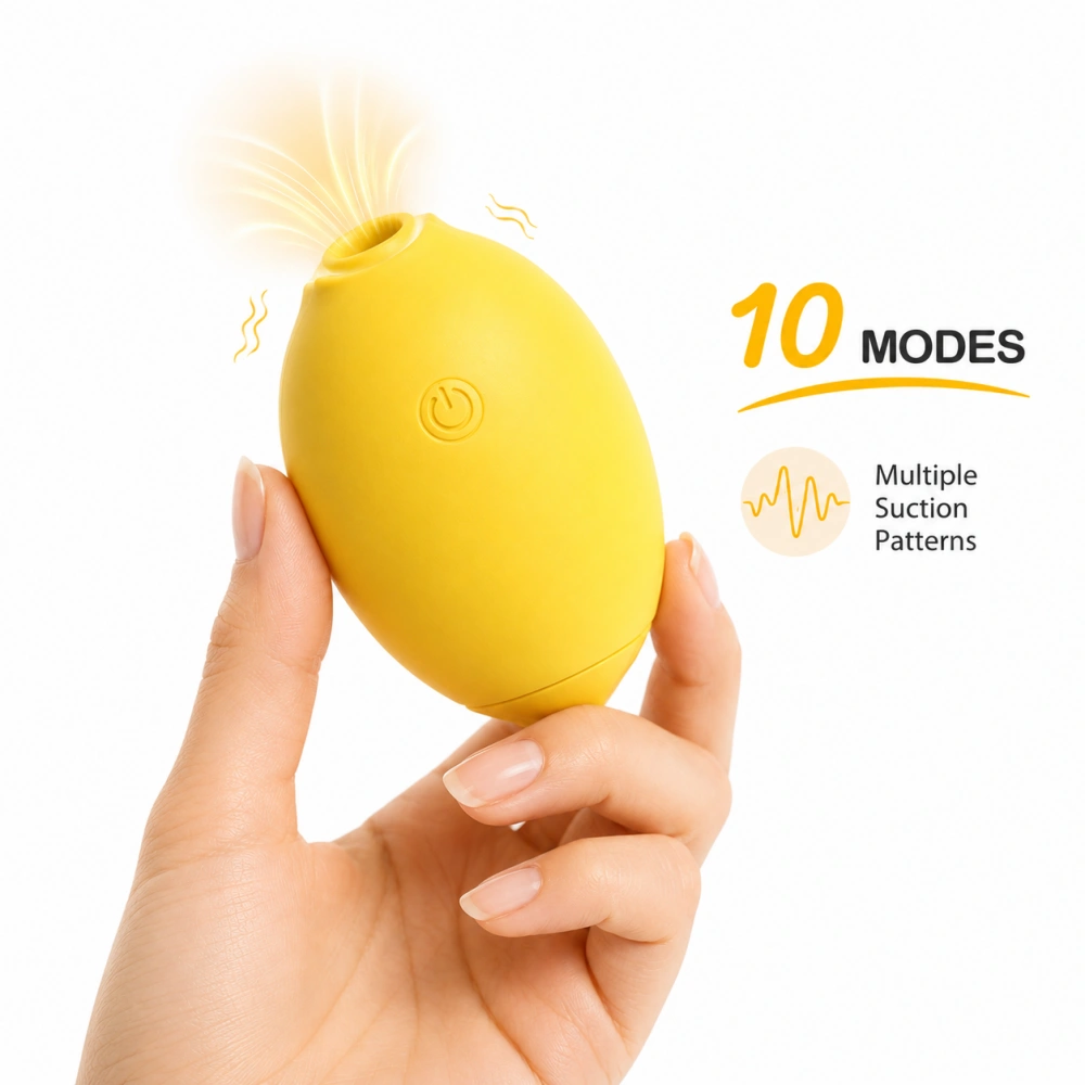 Venusfun Lemon Vibrator Crush Air Pulse Clitoral Stimulator 10 Modes Oral Suction Toy for Women