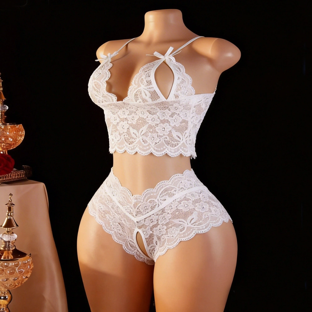 venusfun white lace lingerie set easy wear