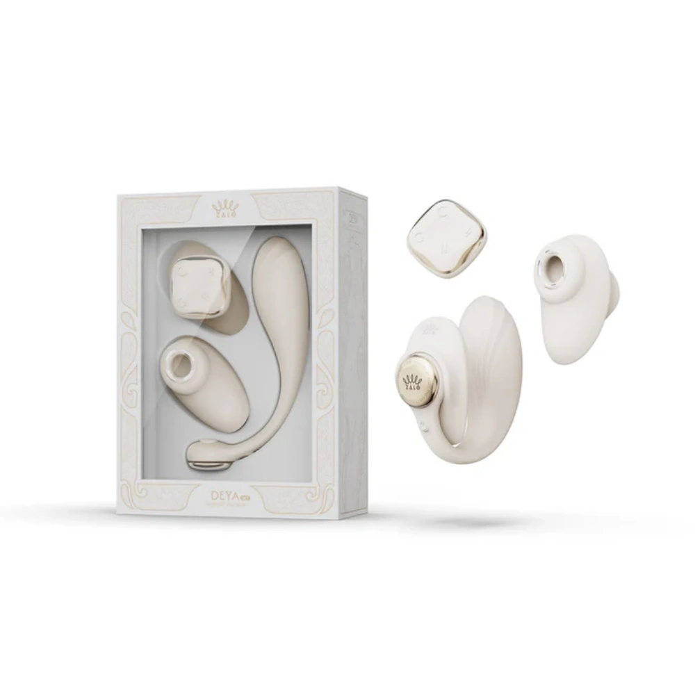 Zalo Aurora Series Deya Ivory White Wearable Smart Dual Vibrator App Control for Couples