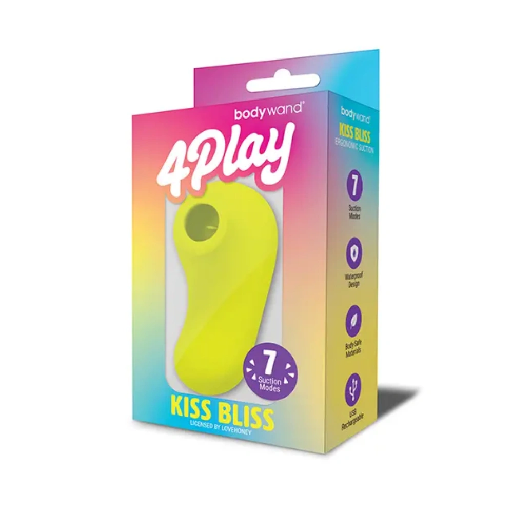Bodywand 4 Play Petite Bliss Air Pulse Suction Vibrator 7 Modes Silicone Toy for Women