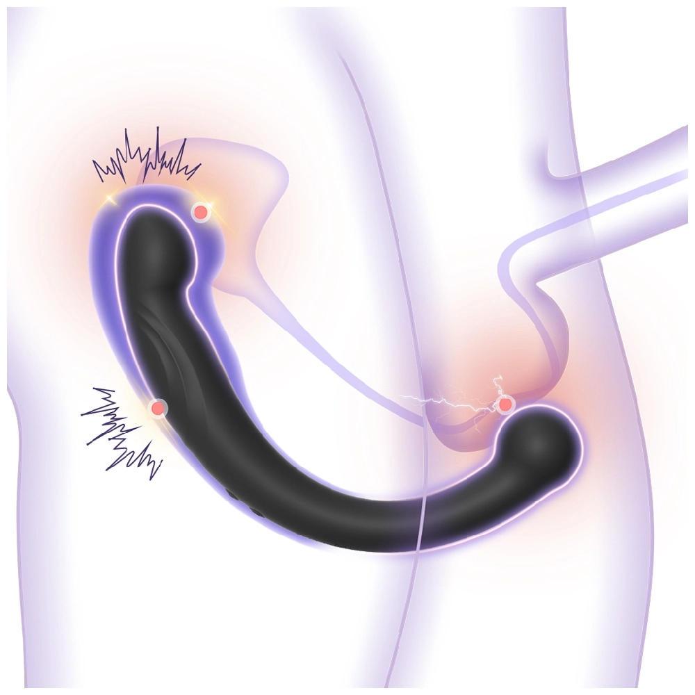 venusfun moon crescent dual end vibrating dildo black