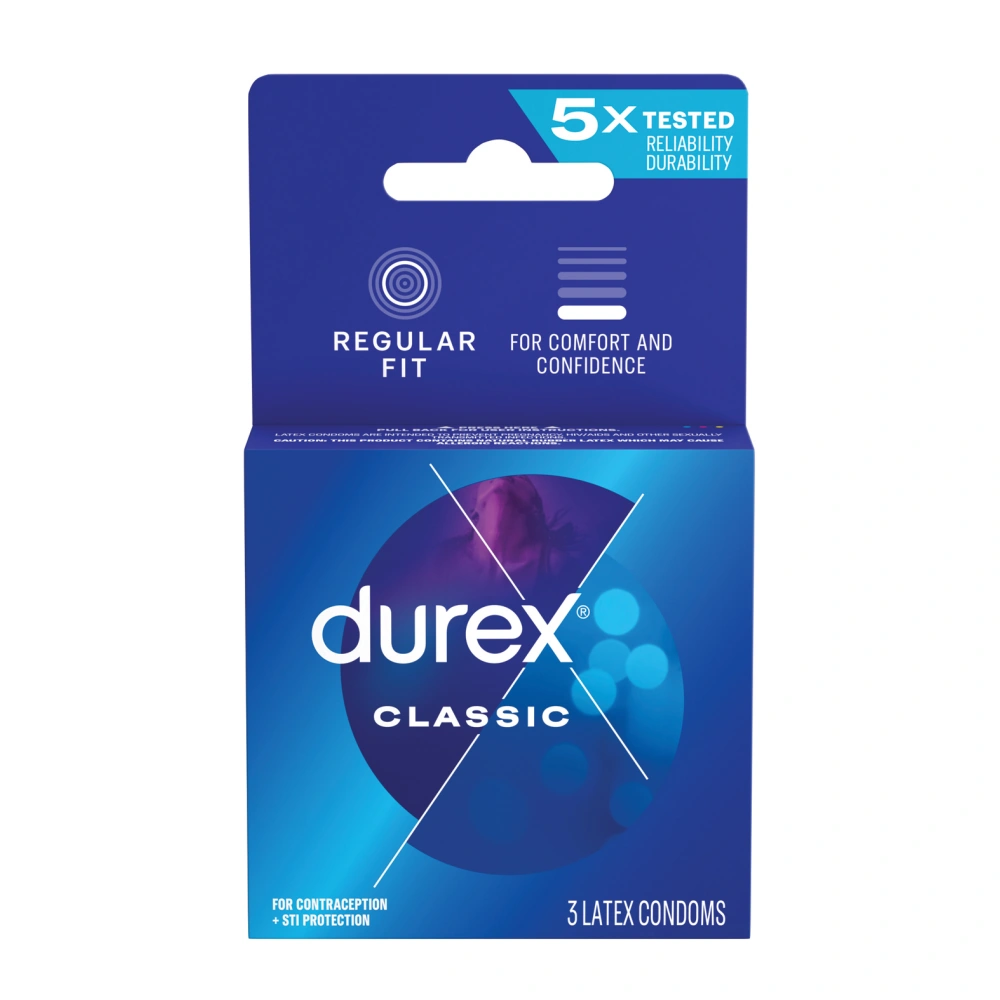Durex Classic Condoms 3 Pack Lubricated Condom For Couples