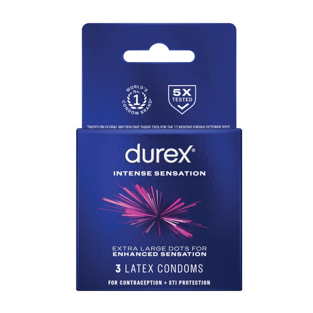 Durex Intense Sensation Condoms Lubricated Condoms 3 Packs