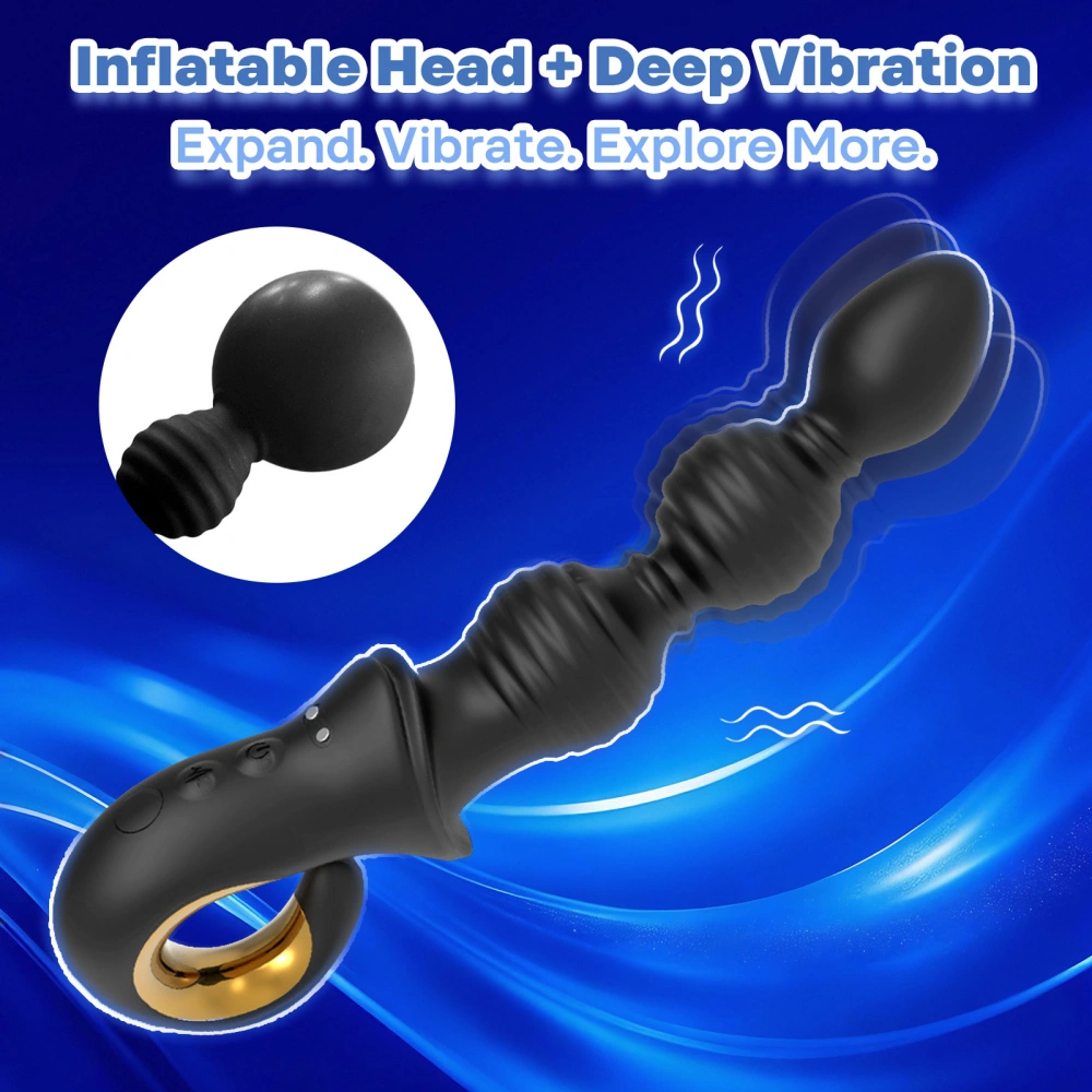 inflatable anal beads vibrator prostate massager easy use