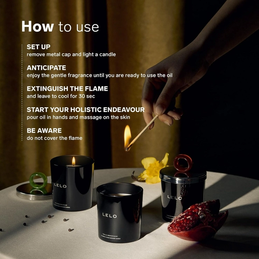 lelo flickering touch warm body oil candle