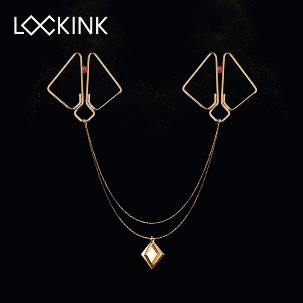 LOCKINK Adjustable Nipple Clamps Gold Clips BDSM Sex Toy For Couples Play Travel-free Sex Toy
