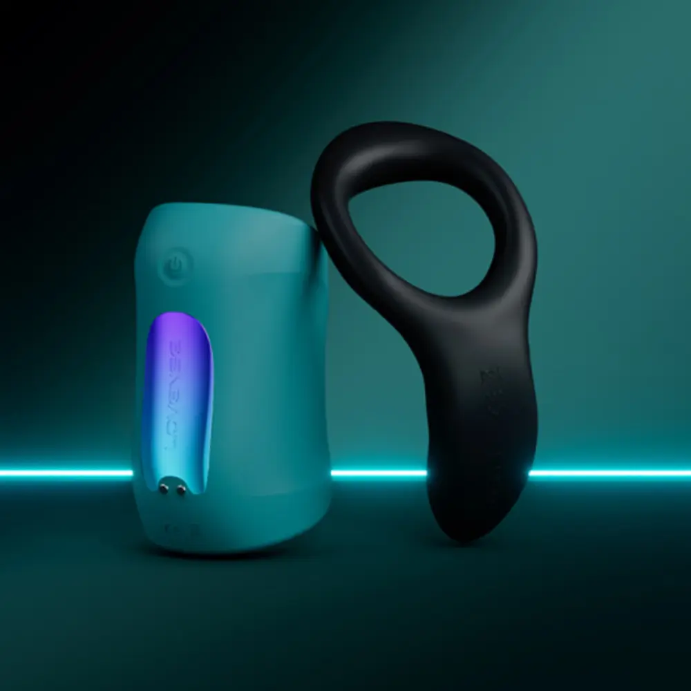 Gush 2 Motion and Diamo Wearable Motion Sensing Penis Massager and Cock Ring Set