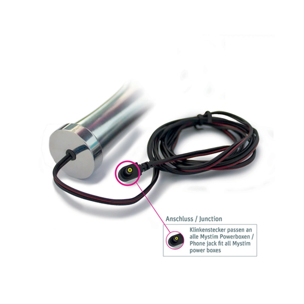 mystim glossy glen estim aluminum dildo safe material