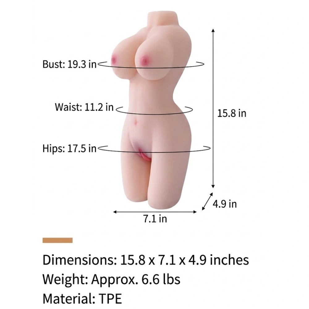 realistic torso sex doll lifelike vagina male masturbator compact