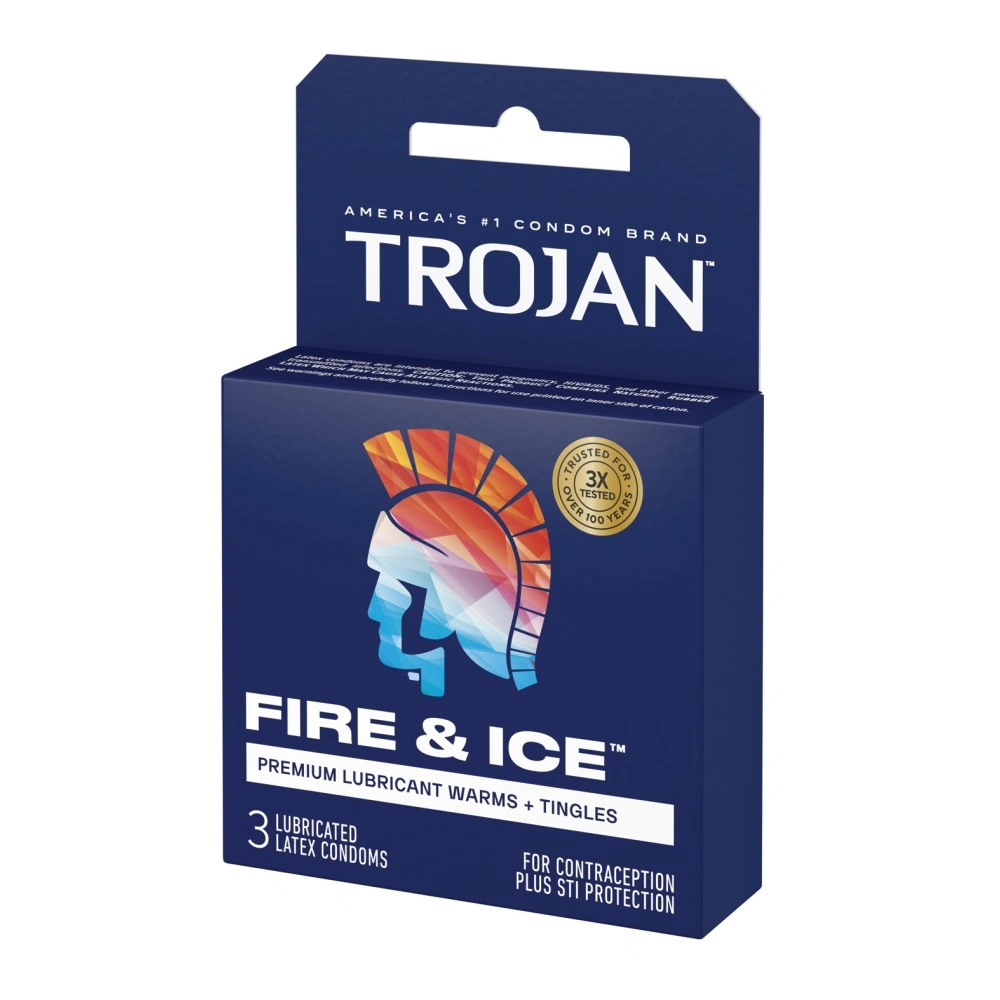 trojan fire and ice dual action warming tingling latex condoms