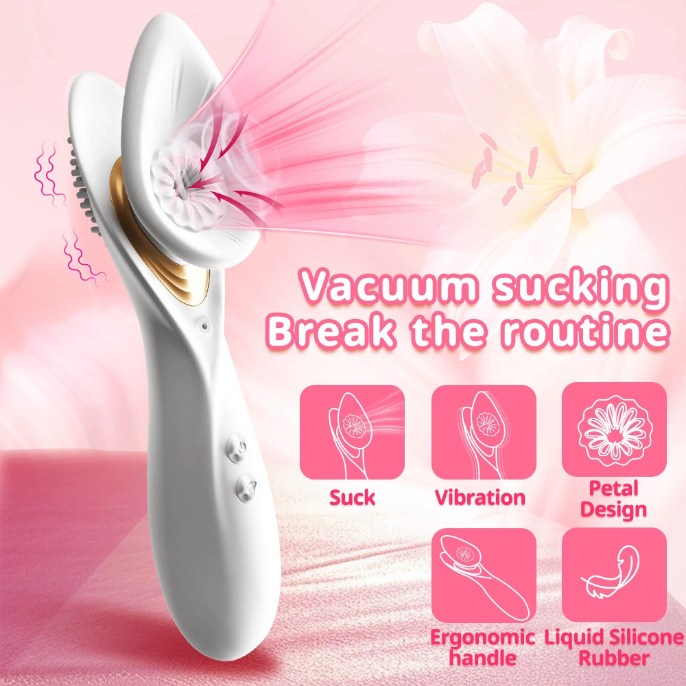 Venusfun Flower Suction Clitoral Vibrator Clitoris Massager w/ 5 Sucking & Vibrating Modes