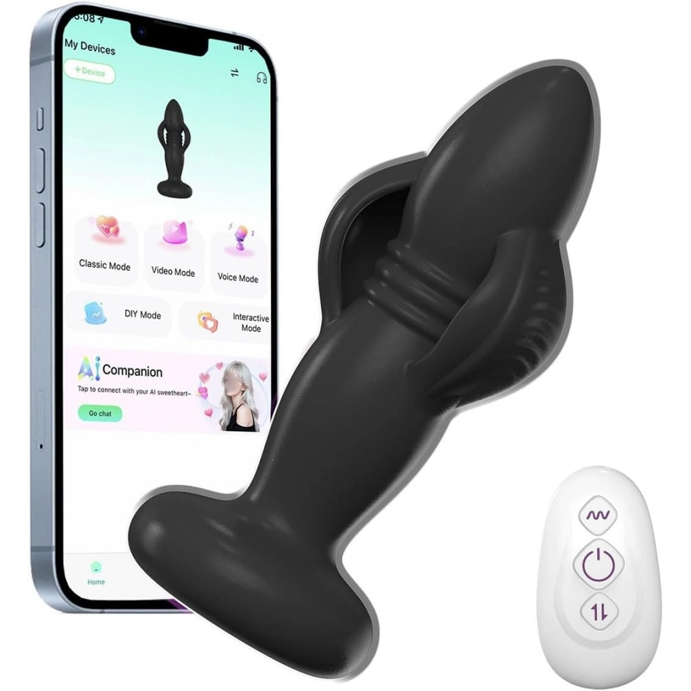 Venusfun Prostate Massager 10 Modes Telescopic Anal Plug for Male or Gay Masturbation