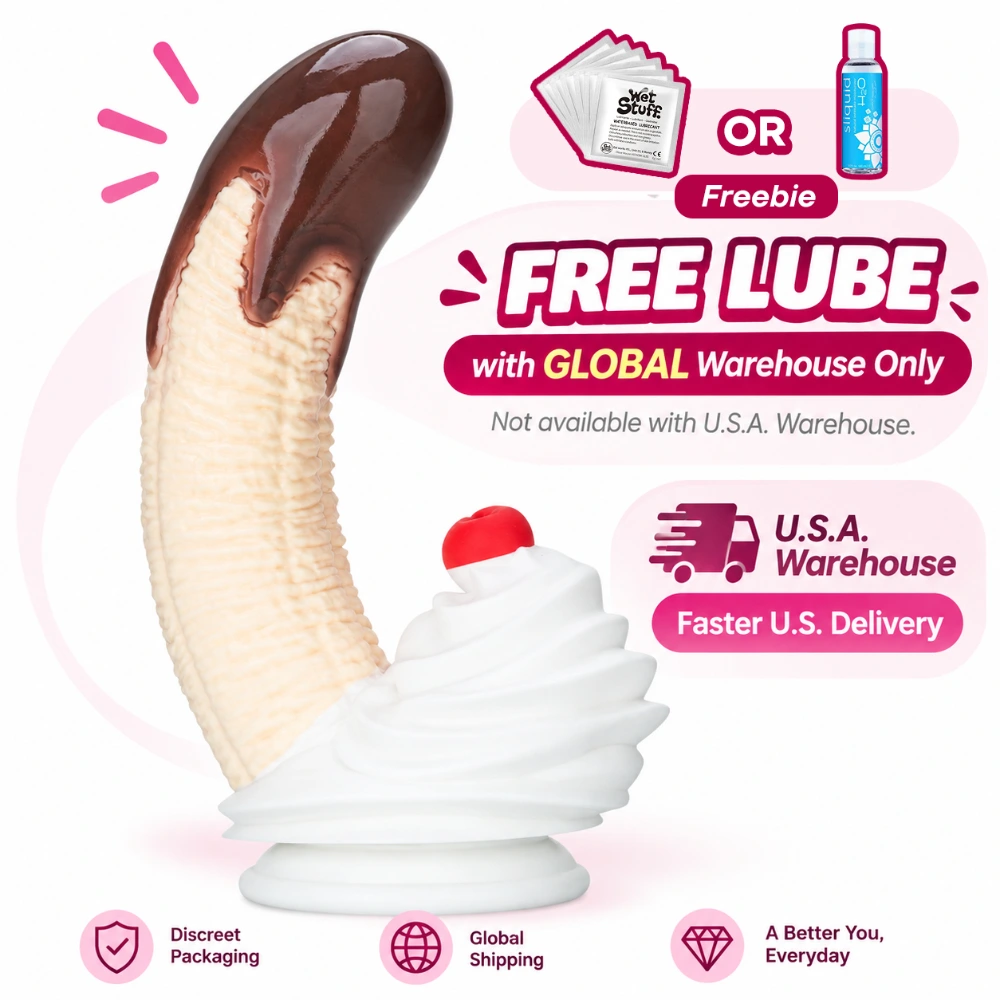 chocolate dipped banana silicone dildo