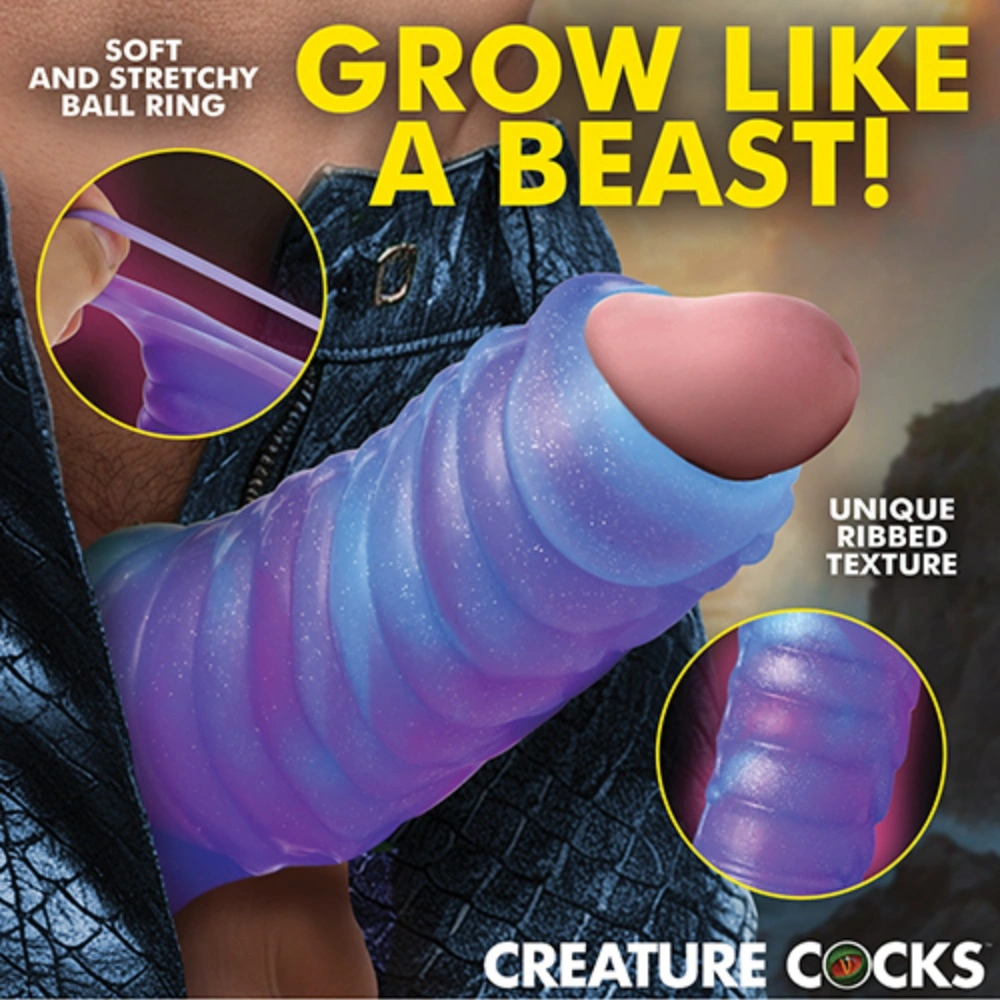 Creature Cocks Sea Stallion Penis Enhancer Silicone Textured Sleeve Ball Strap for Men