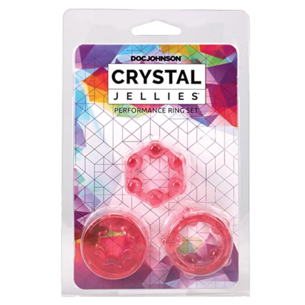 Doc Johnson Crystal Jellies Performance Ring Set Thick Penis Rings For Better Sex Performance
