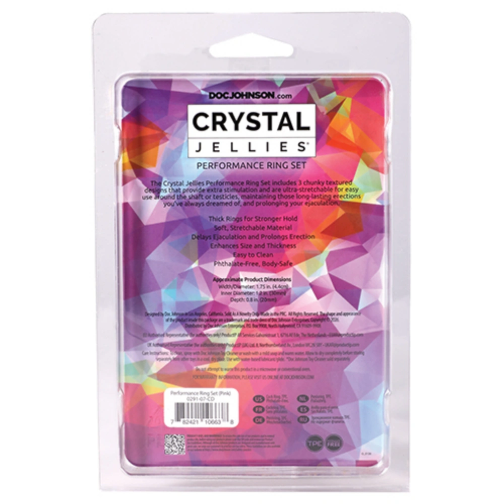 doc johnson crystal jellies performance ring set safe material