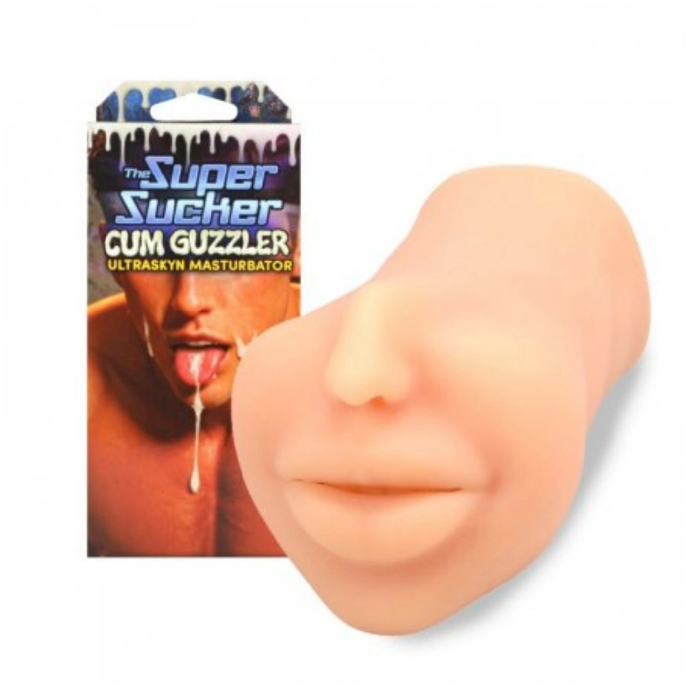 Doc Johnson The Super Sucker Cum Guzzler Male Mouth ULTRASKYN Masturbator Deep Throat