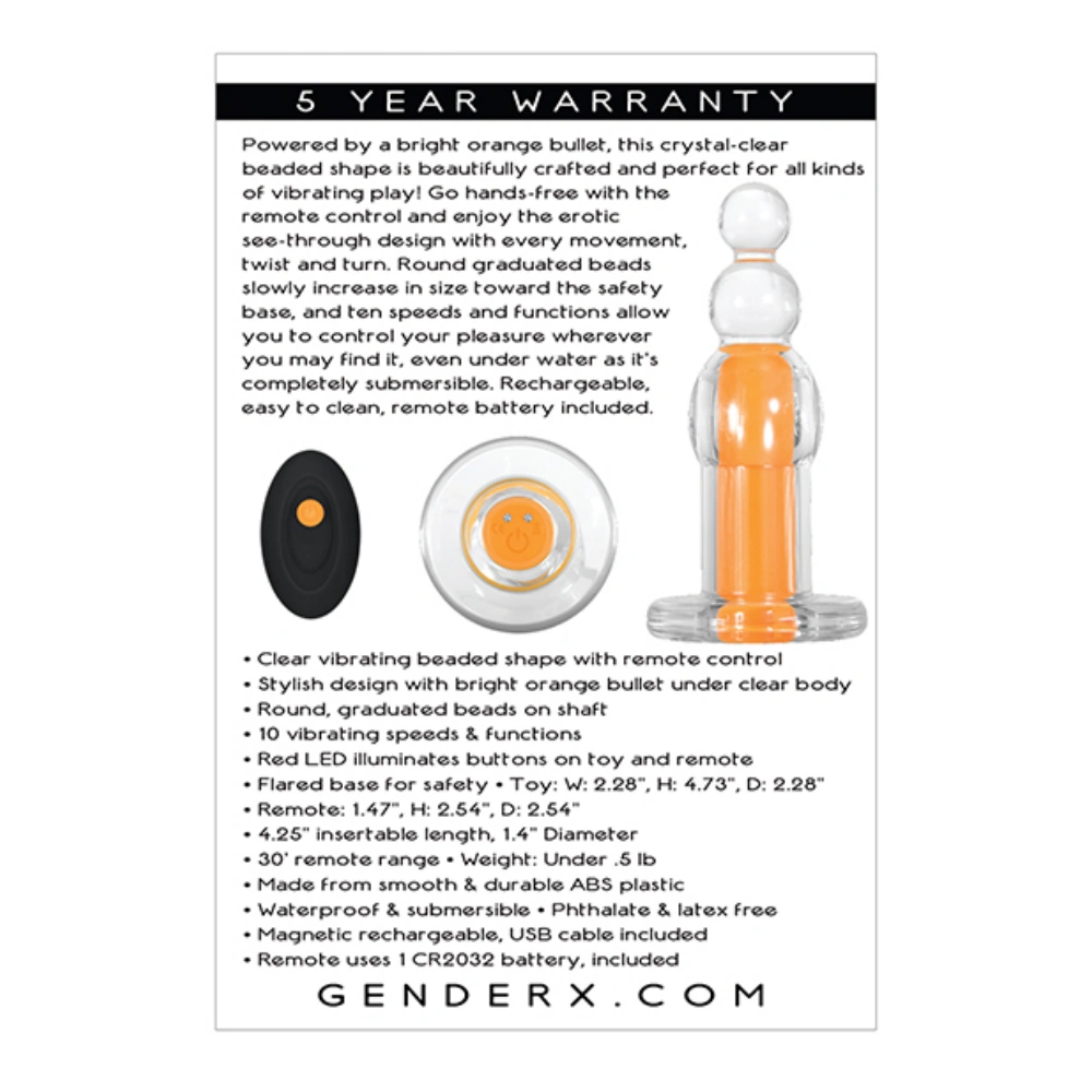 gender x orange dream vibrating beaded vibrator new type