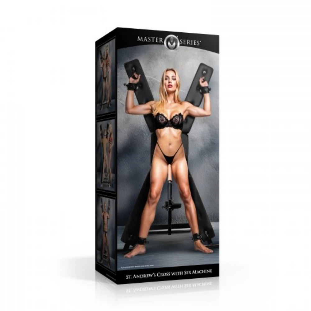 st andrews cross with sex machine bdsm sex toy for couples