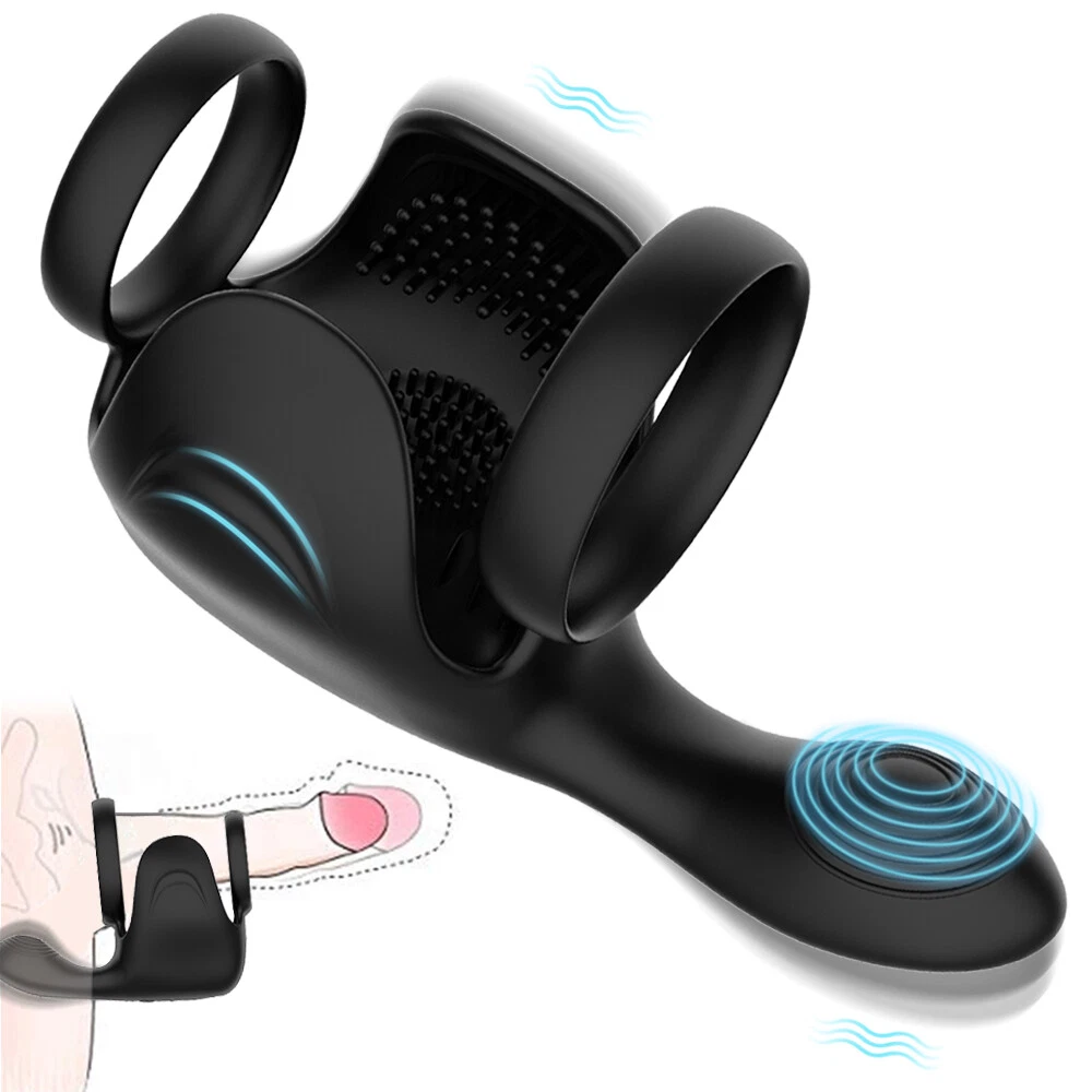 Venusfun 3 in 1 Cock Ring Vibrator 10 Modes Testicle Perineum Massager Orgasm Enhancer
