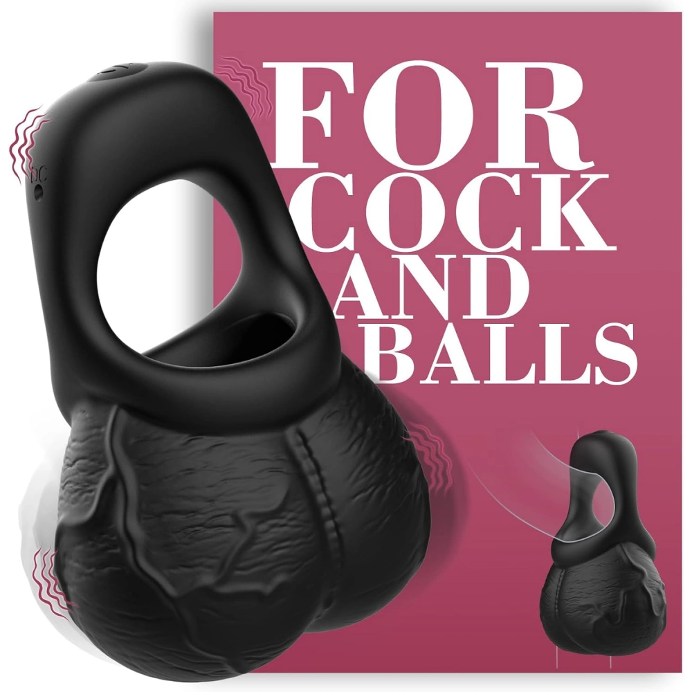 Venusfun 3 in 1 Vibrating Cock Ring 9 Modes App Controlled Testicle Vibrator for Men