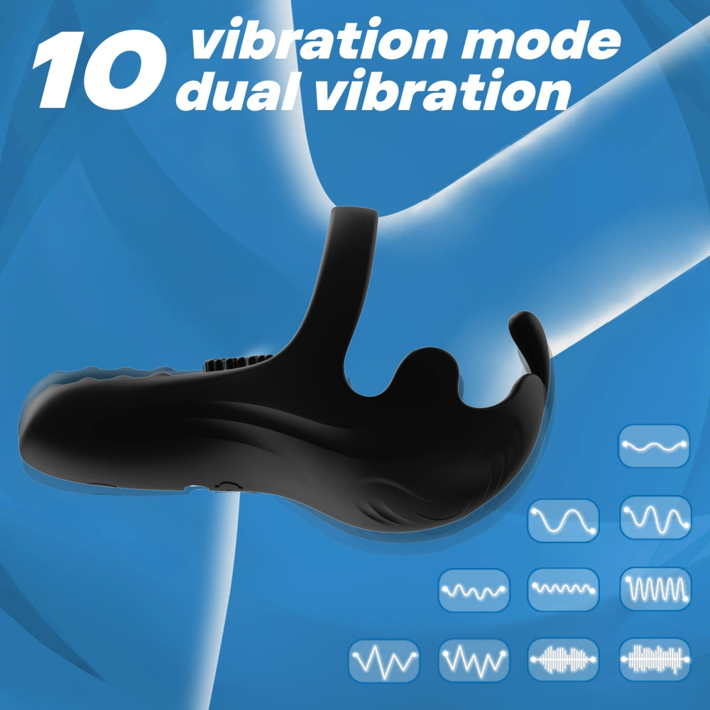 vibrating cock ring dual motor silicone couples vibrator easy clean