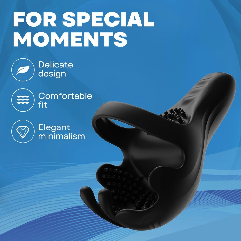 Venusfun Vibrating Cock Ring Dual Motor Silicone Couples Vibrator w/ 10 Vibrating Modes