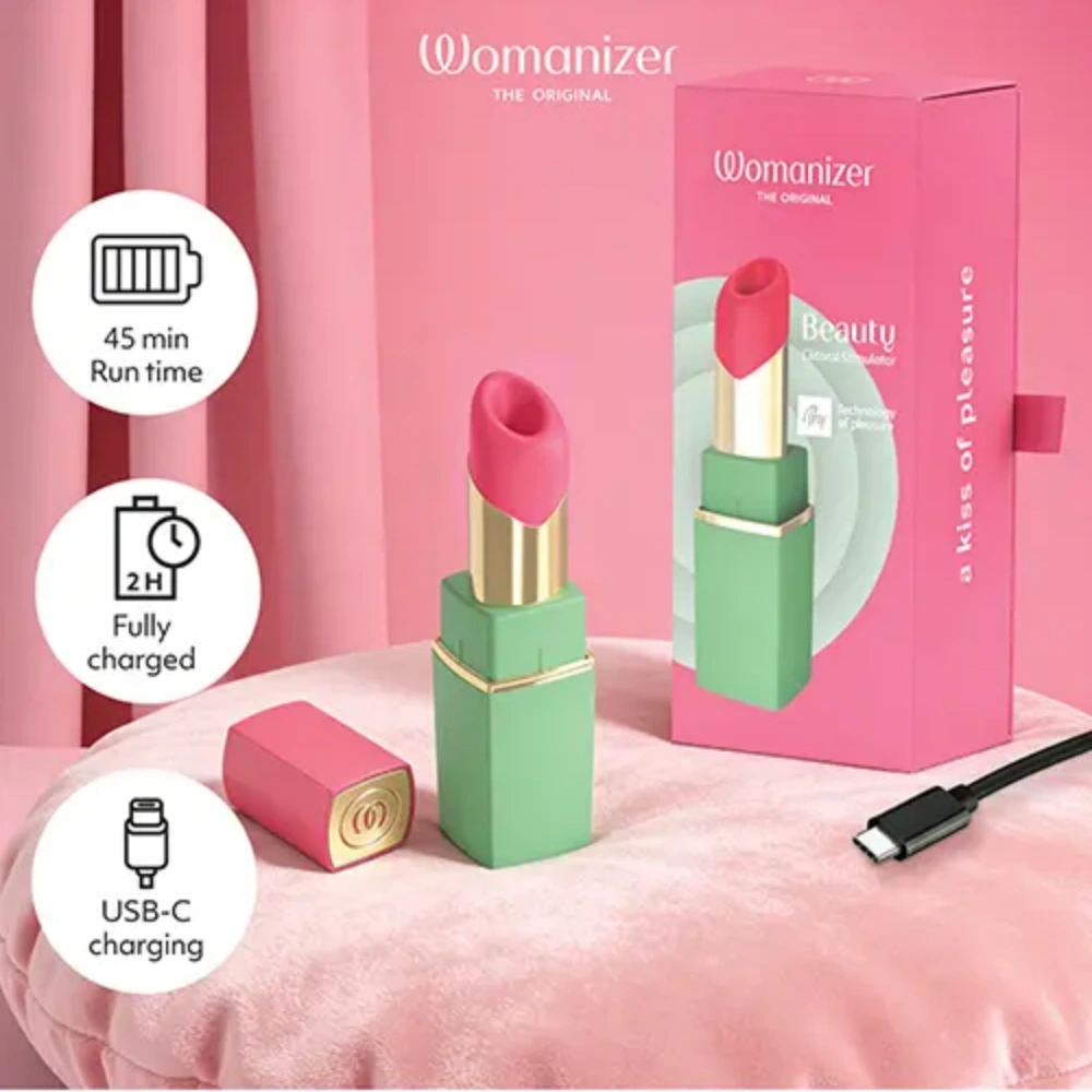 womanizer beauty lipstick shaped portable clitoral vibrator