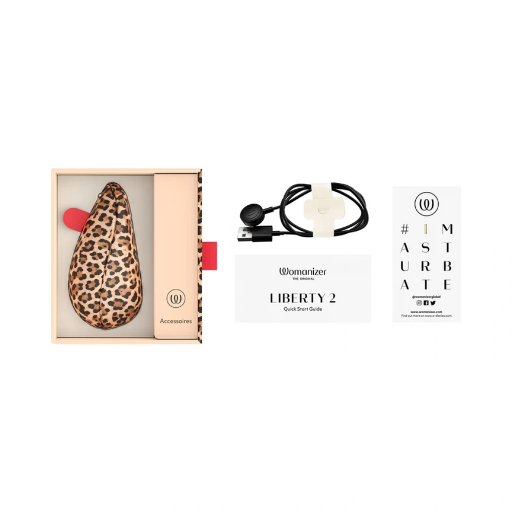 womanizer liberty 2 leopard print clitoral vibrator waterproof