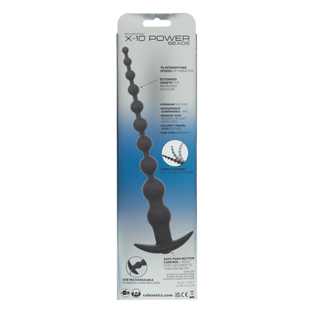 calexotics rechargeable x10 power beads butt plug new type