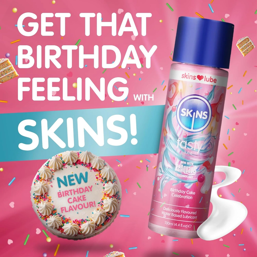 Creative Conceptions Skins Water Based Lubricant Birthday Cake 4.4 oz For Oral Sex