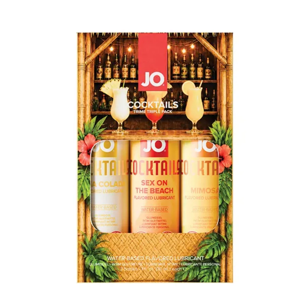 JO Tri-Me Triple Pack Cocktails Various Gift Set 1 oz Travel Size Flavored Lube