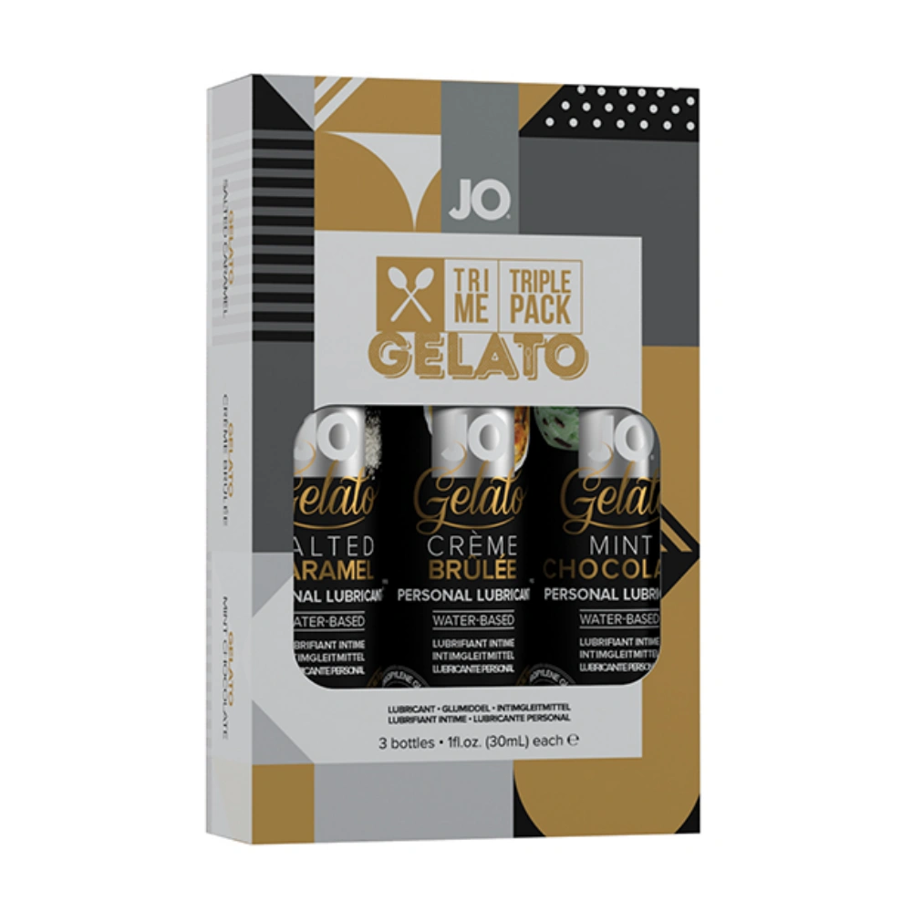 JO Tri-Me Triple Pack - Gelato Various Gift Set 1 oz Water-Based Lubricant Skin Friendly Lube